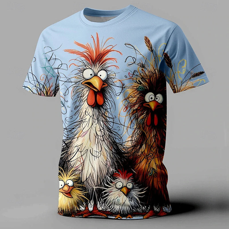 Camiseta de verão masculina engraçada com estampa Animal