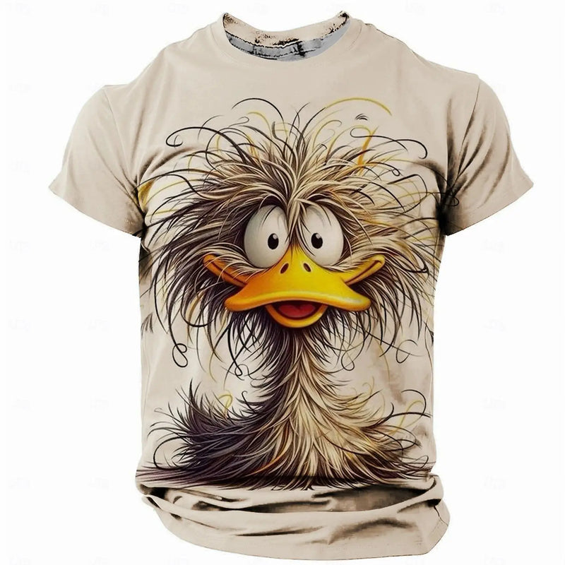 Camiseta de verão masculina engraçada com estampa Animal