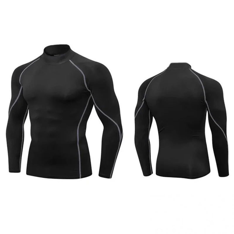 Camisa de compressão de treino masculina esportiva