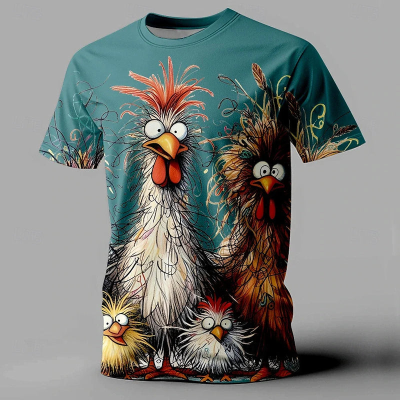 Camiseta de verão masculina engraçada com estampa Animal