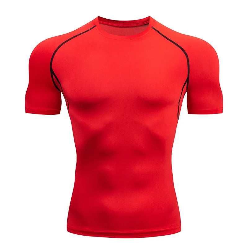 Camisa de compressão de treino masculina esportiva