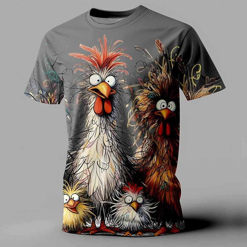 Camiseta de verão masculina engraçada com estampa Animal