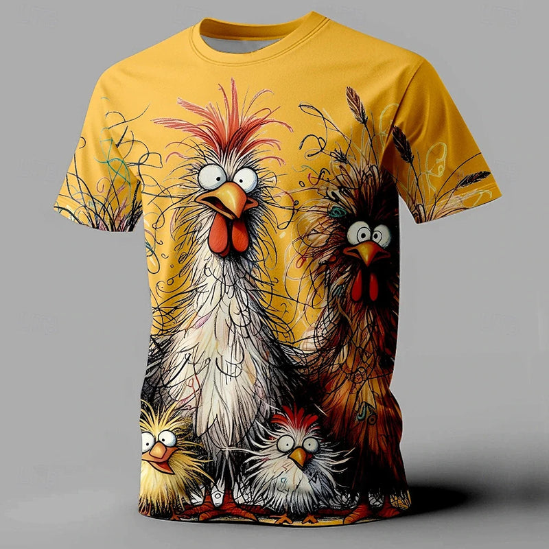 Camiseta de verão masculina engraçada com estampa Animal