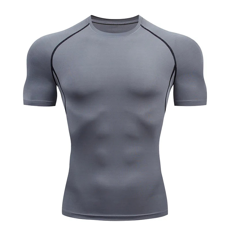 Camisa de compressão de treino masculina esportiva