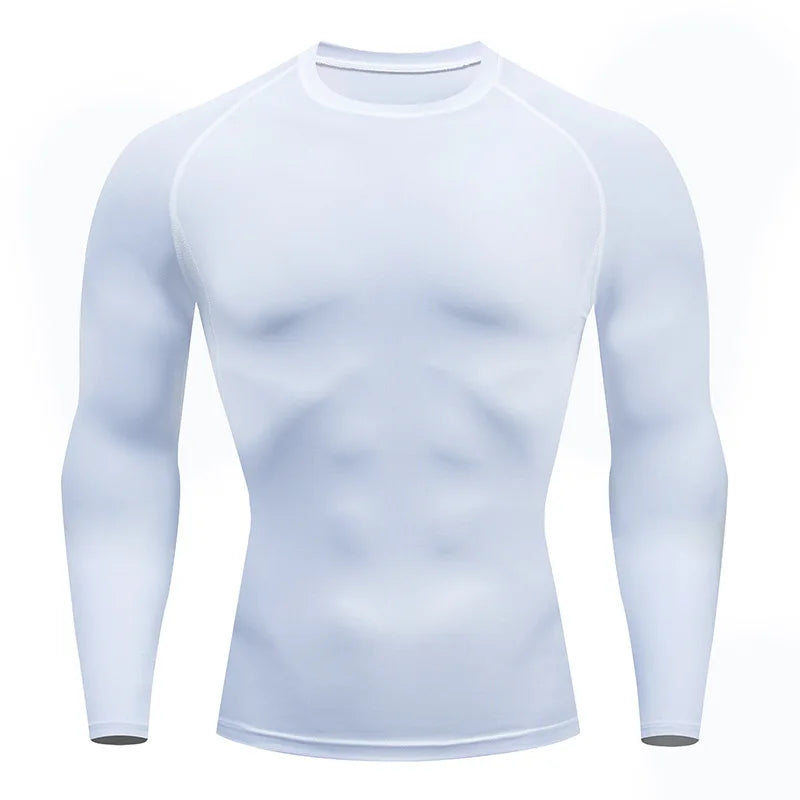 Camisa de compressão de treino masculina esportiva