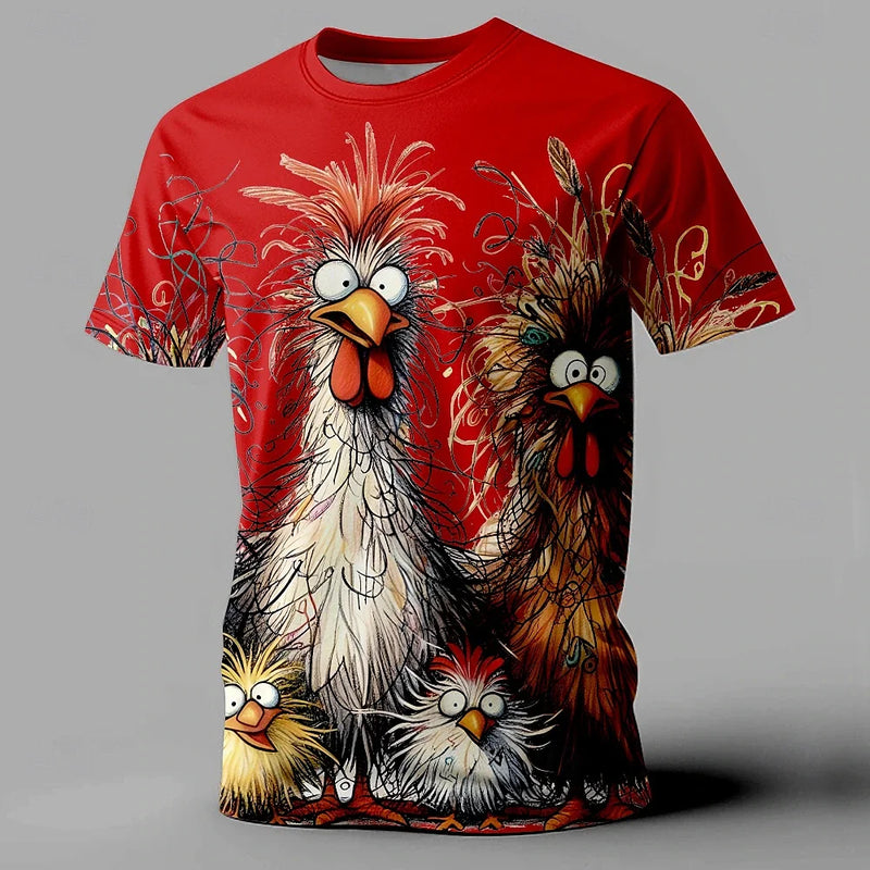 Camiseta de verão masculina engraçada com estampa Animal