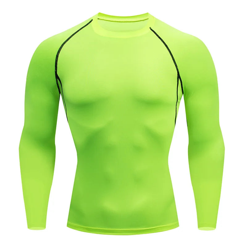 Camisa de compressão de treino masculina esportiva